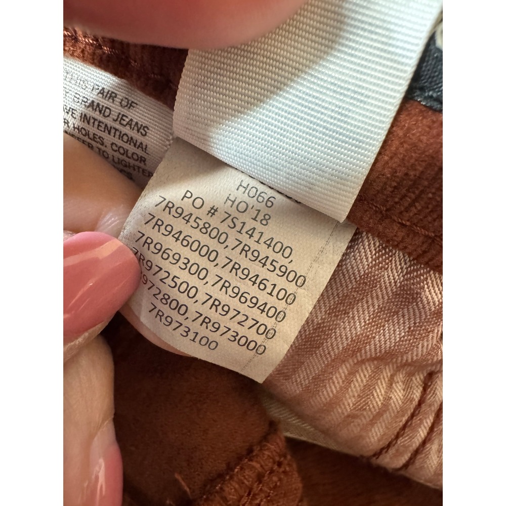 Lucky Brand Ava Skinny Corduroy Pants Brown Rust Orange 4 27 Stretch - Picture 6 of 7